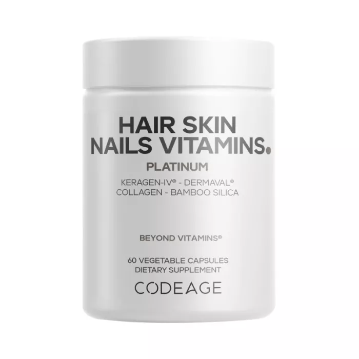 Codeage Hair Skin Nails Vitamins Platinum, Vitamine Pentru Par, Piele Si Unghii, 60 Cps