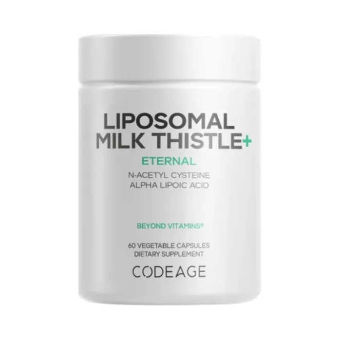 Codeage Liposomal Milk Thistle+, Formula Botanica Premium Cu Silimarina, Nac Si Antioxidanti Activi, 60 Cps