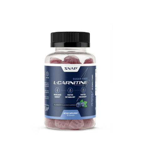 Snap Supplements L-carnitine Gummies With Blueberry Flavour, L-carnitina Jeleuri Cu Aroma De Afine, 60 Jeleuri