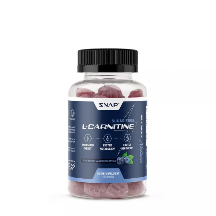 Snap Supplements L-carnitine Gummies With Blueberry Flavour, L-carnitina Jeleuri Cu Aroma De Afine, 60 Jeleuri