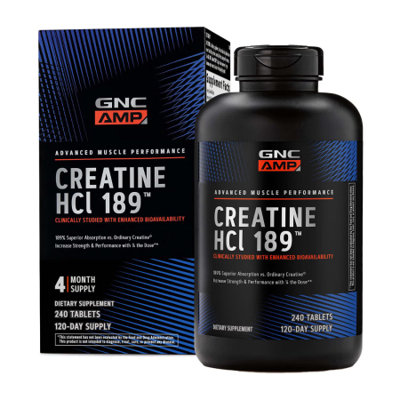 Gnc Amp Creatine Hcl 189, Creatina Hidroclorid Cu Administrare Si Absorbtie Rapida, 240 Tb