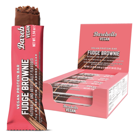 Barebells Vegan Protein Bar, Baton Proteic Vegan Cu Aroma Fudge Brownie, 55 G