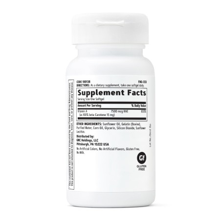 Gnc Beta-caroten 15 Mg, Antioxidant Pentru Piele Si Vedere, 180 Cps