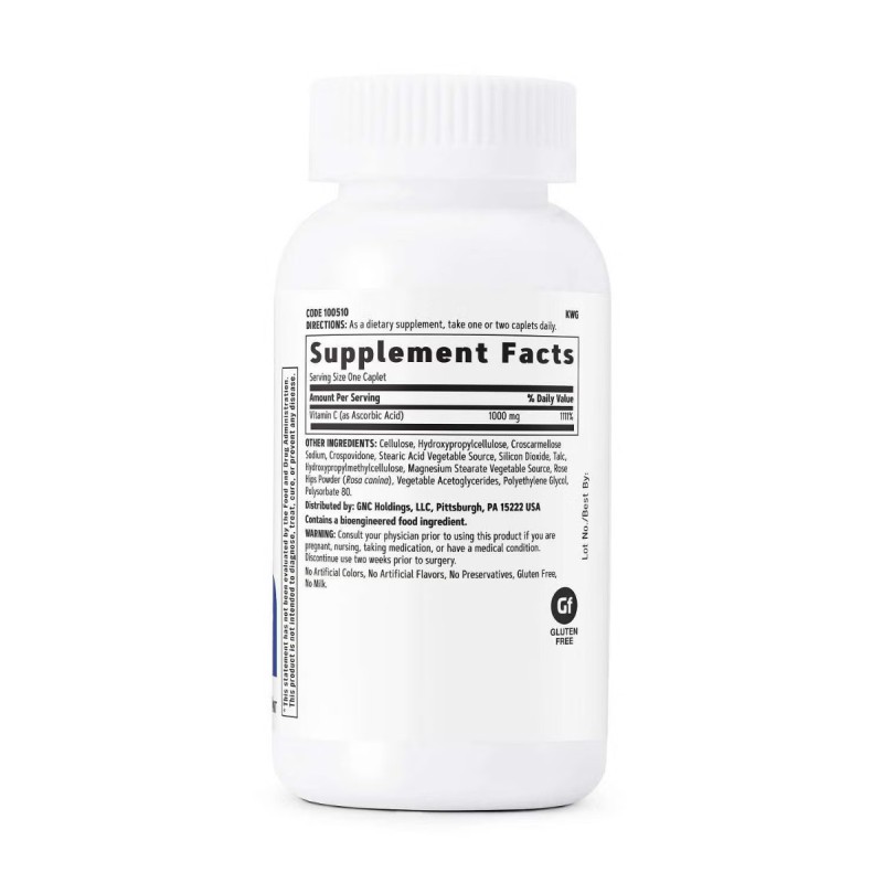 Gnc Vitamina C 1000 Mg Cu Macese, 100 Cps