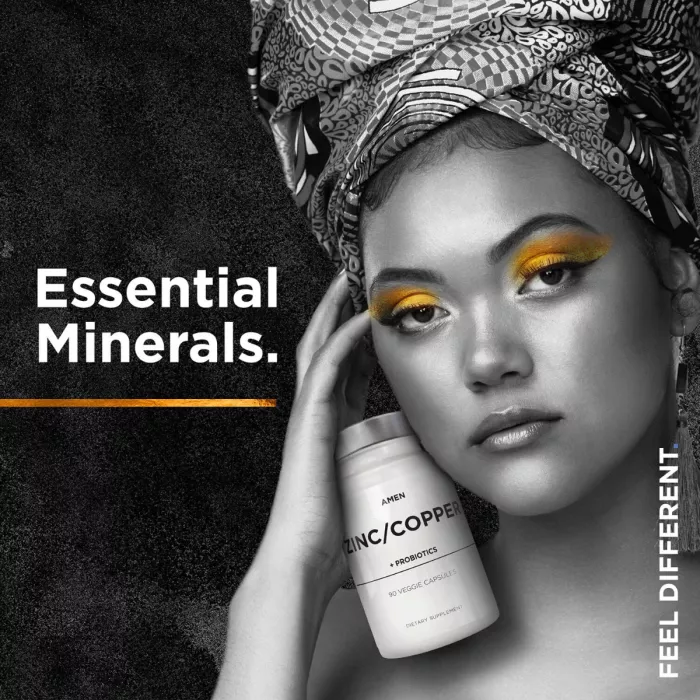Codeage Amen Zinc/copper + Probiotics 2 Billion Cfu, Formula Pentru Echilibru Mineral Si Digestie Sanatoasa, 90 Cps
