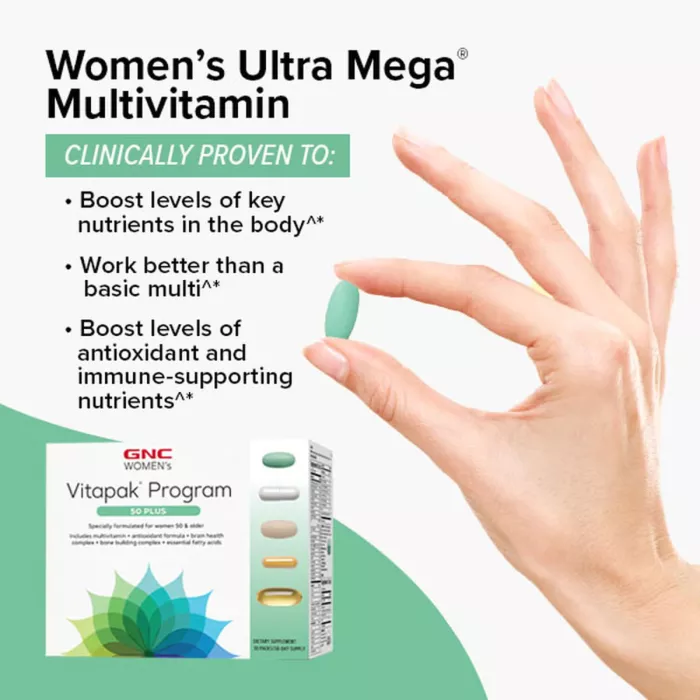 Gnc Women's Vitapak Program 50 Plus, Complex De Multivitamine Pentru Femei 50 Plus, 30 Pachete Gnc Women's Vitapak Program 50 Plus, Complex De Multivitamine Pentru Femei 50 Plus, 30 Pachete