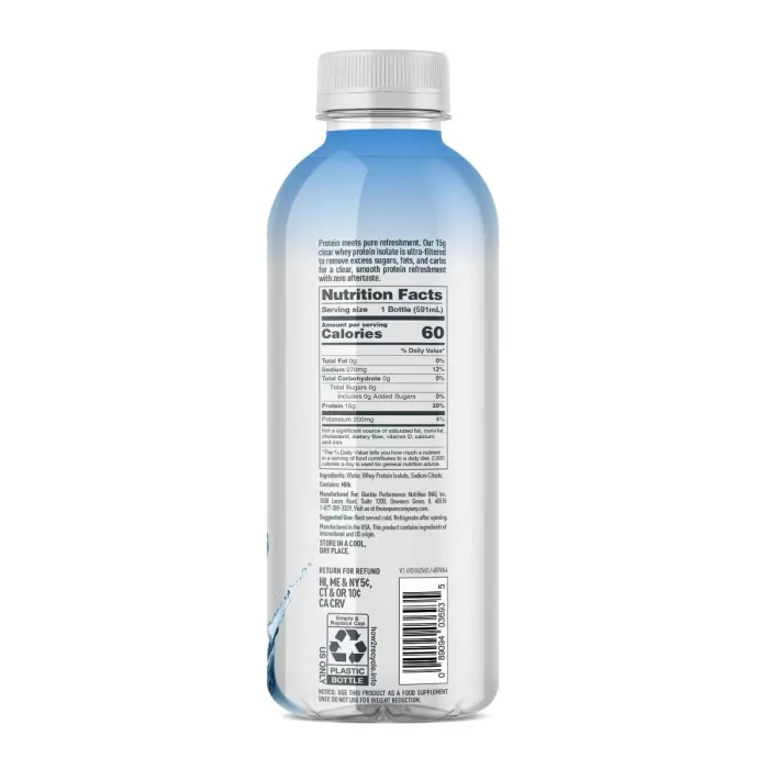 Isopure Protein Water, Bautura Proteica Cu Electroliti Fara Aroma, 591 Ml