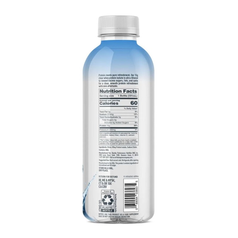 Isopure Protein Water, Bautura Proteica Cu Electroliti Fara Aroma, 591 Ml