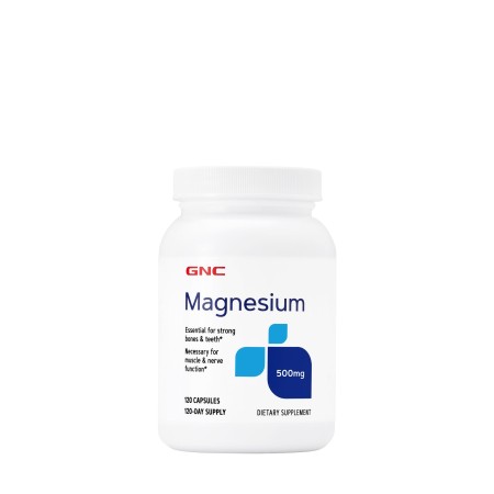Magnesium 500 Mg, supliment pentru relaxare musculara si sustinerea sistemului nervos (120 Cps), GNC Live Well