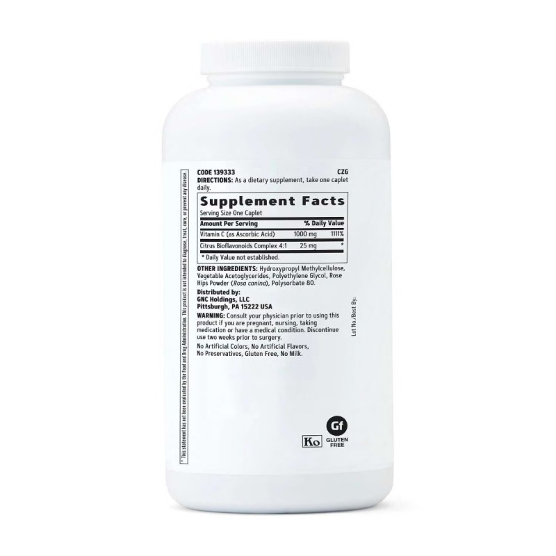 Gnc Vitamina C 1000 Mg, Cu Bioflavonoide Si Pulbere De Macese, 360 Tb