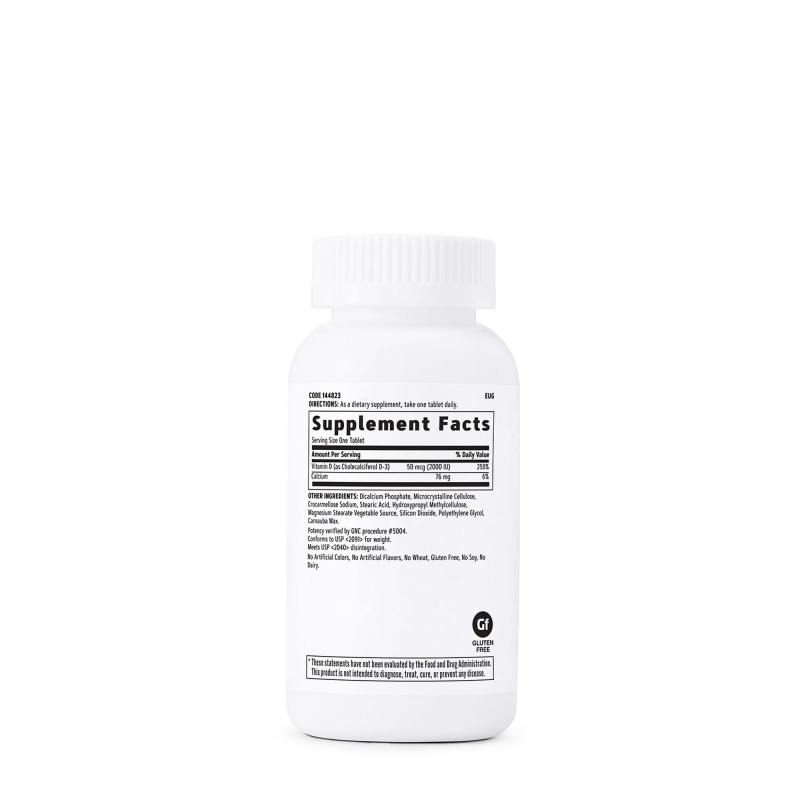 Vitamina D-3 - 50 mcg (2000 Ui) naturala 100% din lanolina (180 tb), GNC Live Well