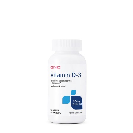 Vitamina D-3 - 50 mcg (2000 Ui) naturala 100% din lanolina (180 tb), GNC Live Well