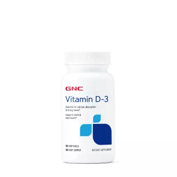 Gnc Vitamin D-3 2000 Ui, Vitamina D-3 50 Mcg (2000 Ui) Naturala 100% Din Lanolina, 180 Cps