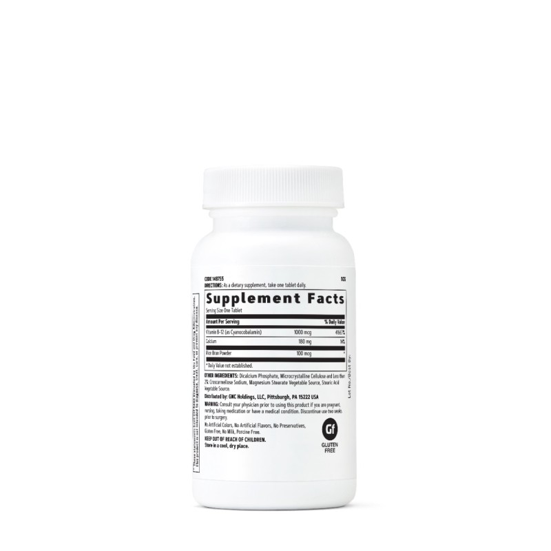 Gnc Vitamin B-12 1000 Mcg, Vitamina B-12, 30 Tb