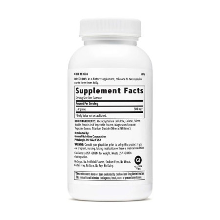 L-arginina 500 mg (90 cps), GNC Live Well