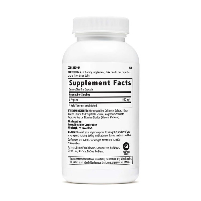 L-arginina 500 mg (90 cps), GNC Live Well