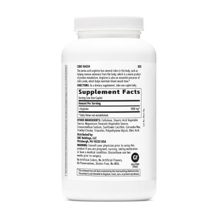 Gnc L-arginine 1000 Mg, L-arginina, 180 Tb