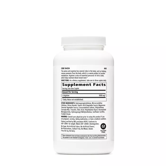 Gnc L-arginine 1000 Mg, L-arginina, 180 Tb Gnc L-arginine 1000 Mg, L-arginina, 180 Tb