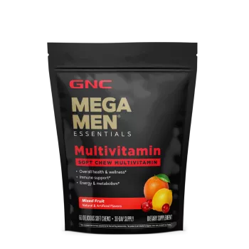 Mega Men Soft Chews, Complex De Multivitamine Pentru Barbati, Cu Gust De Fructe Asortate (60 Caramele), GNC Mega Men Soft Chews, Complex De Multivitamine Pentru Barbati, Cu Gust De Fructe Asortate (60 Caramele), GNC