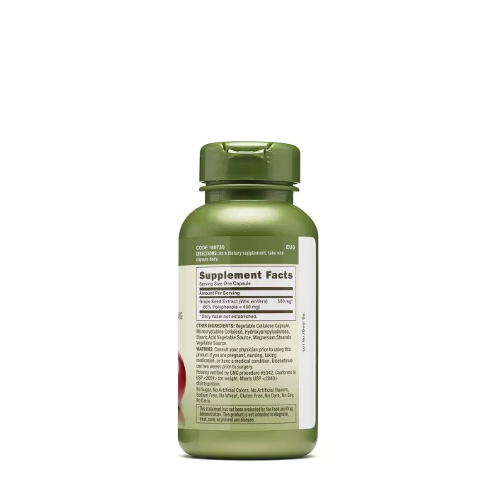 Gnc Herbal Plus Grape Seed 500 Mg, Extract Din Seminte De Struguri, 60 Cps Gnc Herbal Plus Grape Seed 500 Mg, Extract Din Seminte De Struguri, 60 Cps