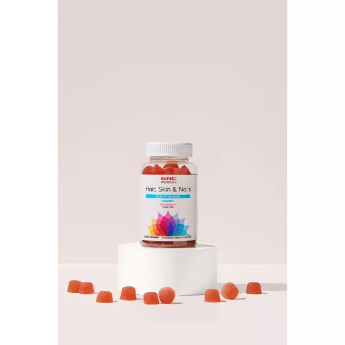 Gnc Women's Hair, Skin & Nails Strawberry , Jeleuri Cu Biotina Si Vitamine Pentru Frumusetea Parului, Pielii Si Unghiilor, 60 Jeleuri Gnc Women's Hair, Skin & Nails Strawberry , Jeleuri Cu Biotina Si Vitamine Pentru Frumusetea Parului, Pielii Si Unghiilor, 60 Jeleuri