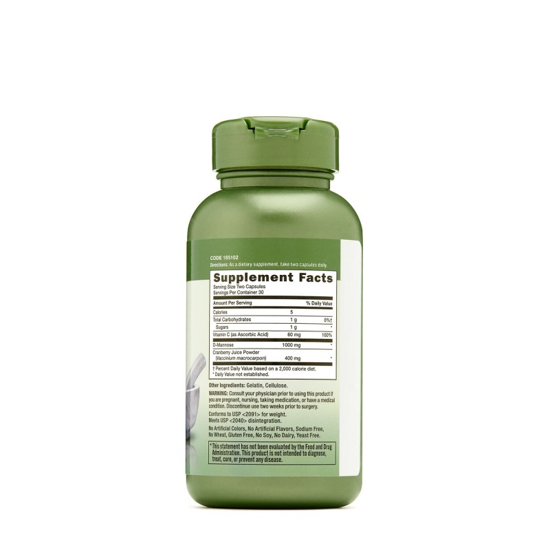 Herbal plus merisor si d-manoza cu vitamina C (60 cps), GNC Live Well