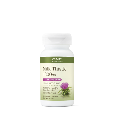Gnc Herbal Plus Milk Thistle 1300 Mg, Extract Standardizat De Silimarina, 30 Tb
