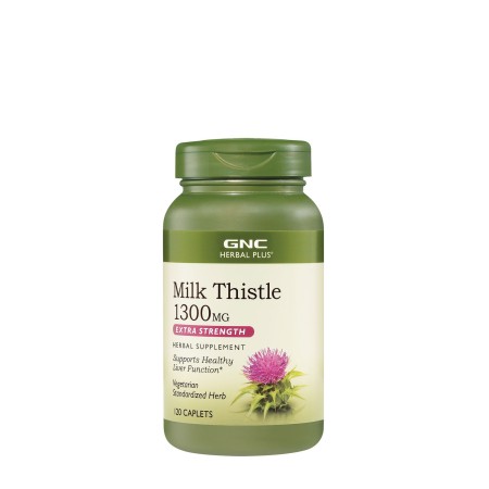 Gnc Herbal Plus Milk Thistle Silimarina 1300 Mg Extract Din Seminte De Armurariu, 120 Cps