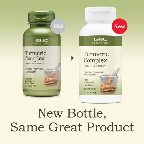 Gnc Herbal Plus Turmeric Complex, Complex Cu Turmeric Curcumin, 100 Cps