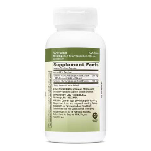 Gnc Herbal Plus Turmeric Complex, Complex Cu Turmeric Curcumin, 100 Cps
