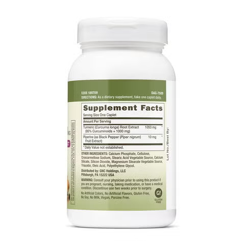 Gnc Herbal Plus Turmeric Curcumin 1000 Mg, 120 Tb