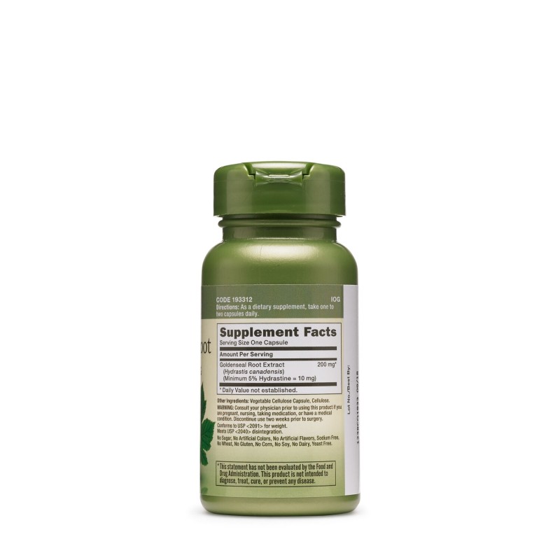 Gnc Herbal Plus Goldenseal Root 200 Mg, Extract Standardizat De Gentiana, 50 Cps