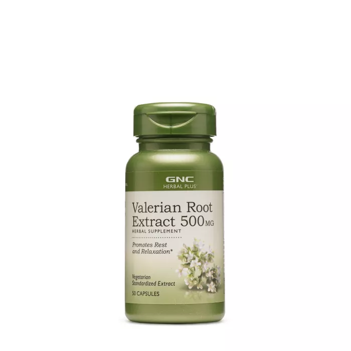 Gnc Herbal Plus Valerian Root 500 Mg, Extract Standardizat Din Radacina De Valeriana, 50 Cps Gnc Herbal Plus Valerian Root 500 Mg, Extract Standardizat Din Radacina De Valeriana, 50 Cps