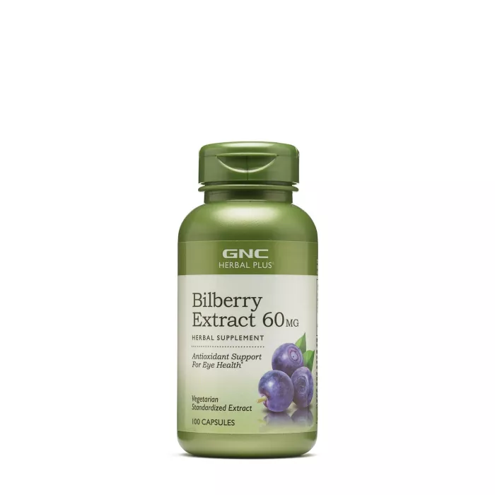 Gnc Herbal Plus Bilberry Extract 60 Mg, Extract Standardizat Din Afine, 100 Cps Gnc Herbal Plus Bilberry Extract 60 Mg, Extract Standardizat Din Afine, 100 Cps