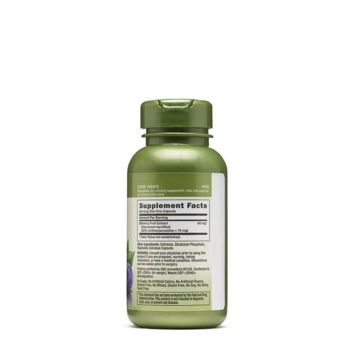 Gnc Herbal Plus Bilberry Extract 60 Mg, Extract Standardizat Din Afine, 100 Cps Gnc Herbal Plus Bilberry Extract 60 Mg, Extract Standardizat Din Afine, 100 Cps