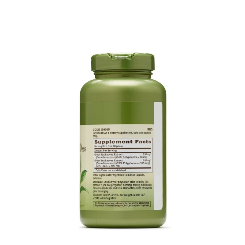 Gnc Herbal Plus Green Tea Complex 500 Mg, Complex De Ceai Verde, 200 Cps