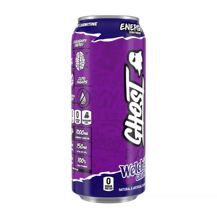 Ghost Energy Drink With Welch's Grape Flavor, Bautura Energizanta Cu Aroma De Struguri Welch’s, 473 Ml