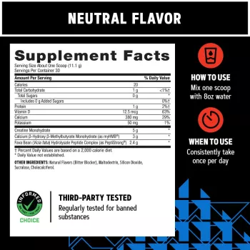 Gnc Amp Creabolic, Formula Premium De Creatina Monohidrata, Hmb, Peptistrong Pentru Forta Si Masa Musculara, Fara Aroma, 332 G