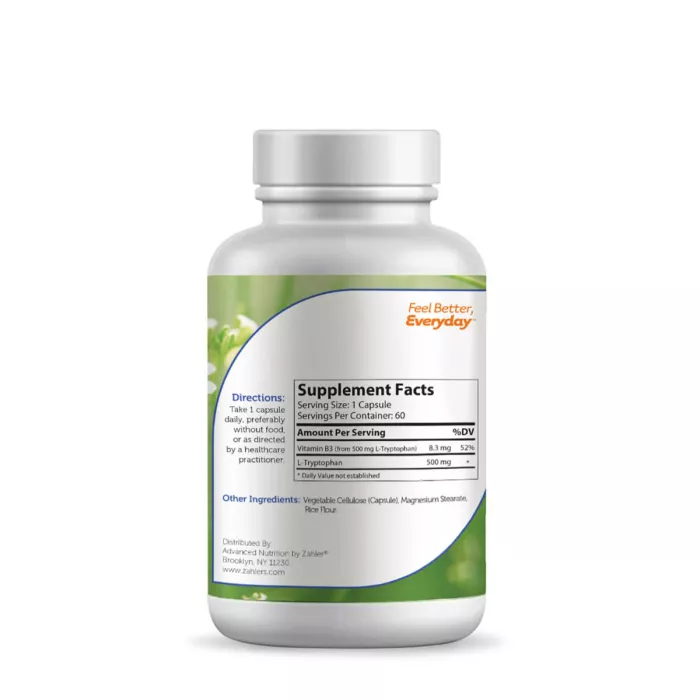 Zahler L-tryptophan, L-triptofan 500 Mg, 60 Cps