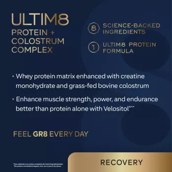 Gr8 Lifestyle Ultim8 Protein And Colostrum Complex With Chocolate Truffle Flavor, Proteina Si Complex Cu Colostru, Cu Aroma De Trufe De Ciocolata, 1.18 Kg