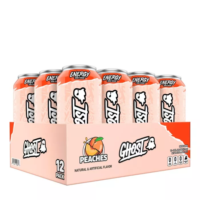 Ghost Energy Drink With Peaches Flavor, Bautura Energizanta Cu Aroma De Piersici, 473 Ml