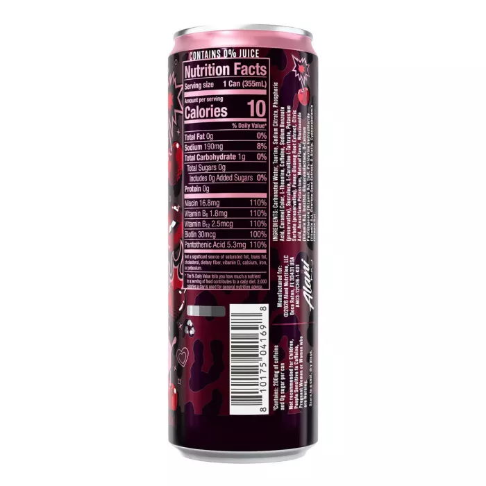 Alani Nu Energy Drink With Cherry Bomb Flavor, Bautura Energizanta Cu Aroma De Cirese, 355 Ml