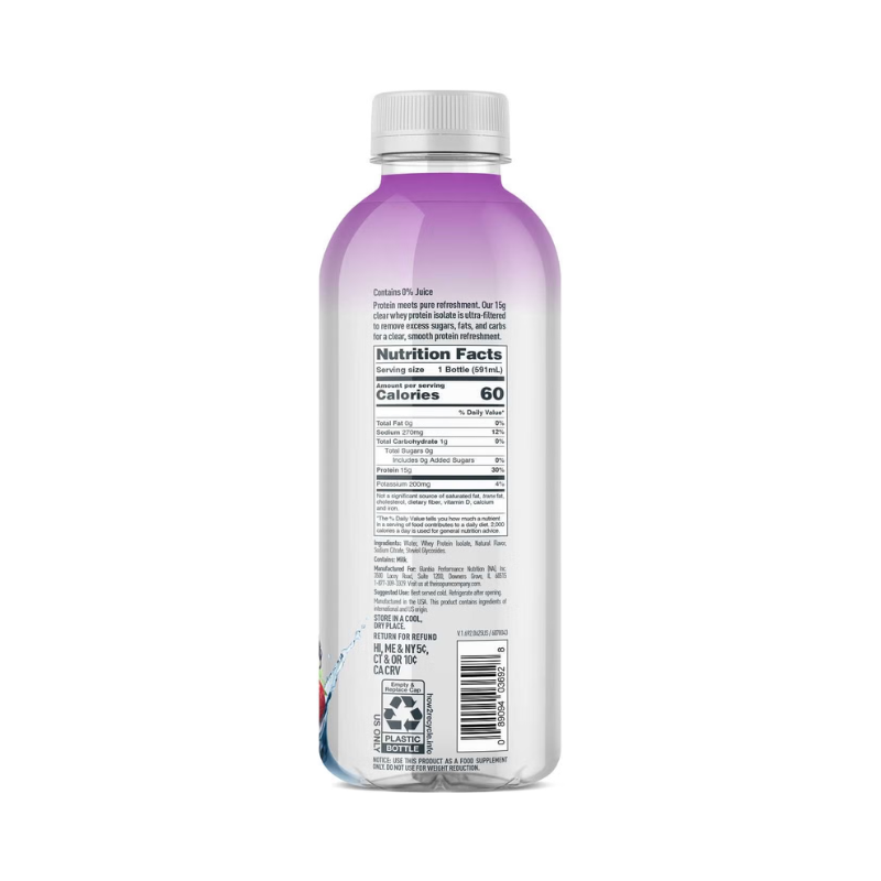 Isopure Protein Water With Electrolytes, Bautura Proteica Cu Electroliti, Aroma De Fructe De Padure, 591 Ml