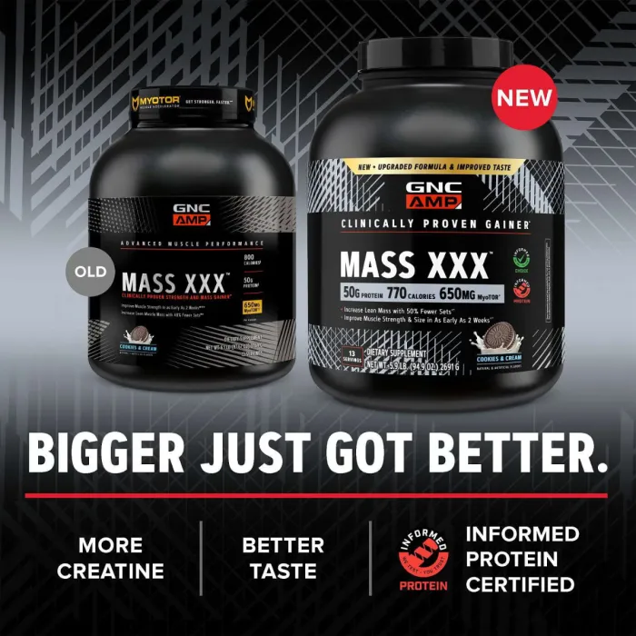 Gnc Amp Mass, Gainer Proteic, Cu Aroma De Biscuiti Si Frisca, 2691 G