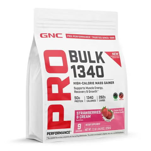 Gnc Pro Performance Bulk 1340, Formula Proteica Pentru Crestere In Greutate, Cu Aroma De Capsuni, Testata Antidoping, 3258 G