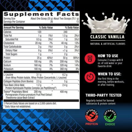 Gnc Amp New Wheybolic Alpha, Proteina Din Zer, Studiata Clinic, Cu Aroma De Vanilie, 911,3 G