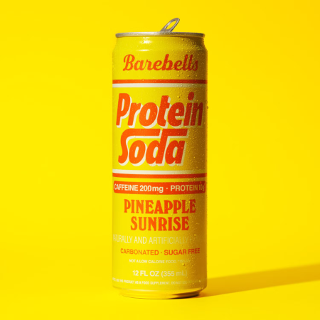 Barebells Protein Soda With Pineapple Flavor, Bautura Proteica Carbogazoasa Cu Aroma De Ananas, 355 Ml