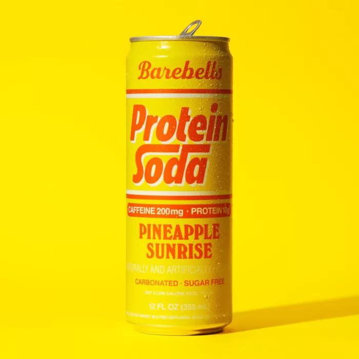 Barebells Protein Soda With Pineapple Flavor, Bautura Proteica Carbogazoasa Cu Aroma De Ananas, 355 Ml