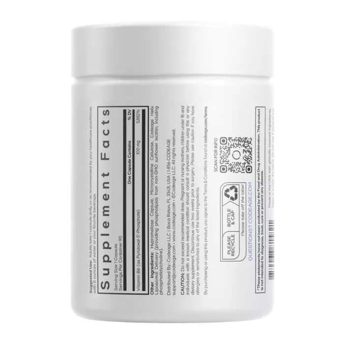 Codeage Liposomal P5p, Vitamina B6 Lipozomala Piridoxal-5-fosfat, 90 Cps