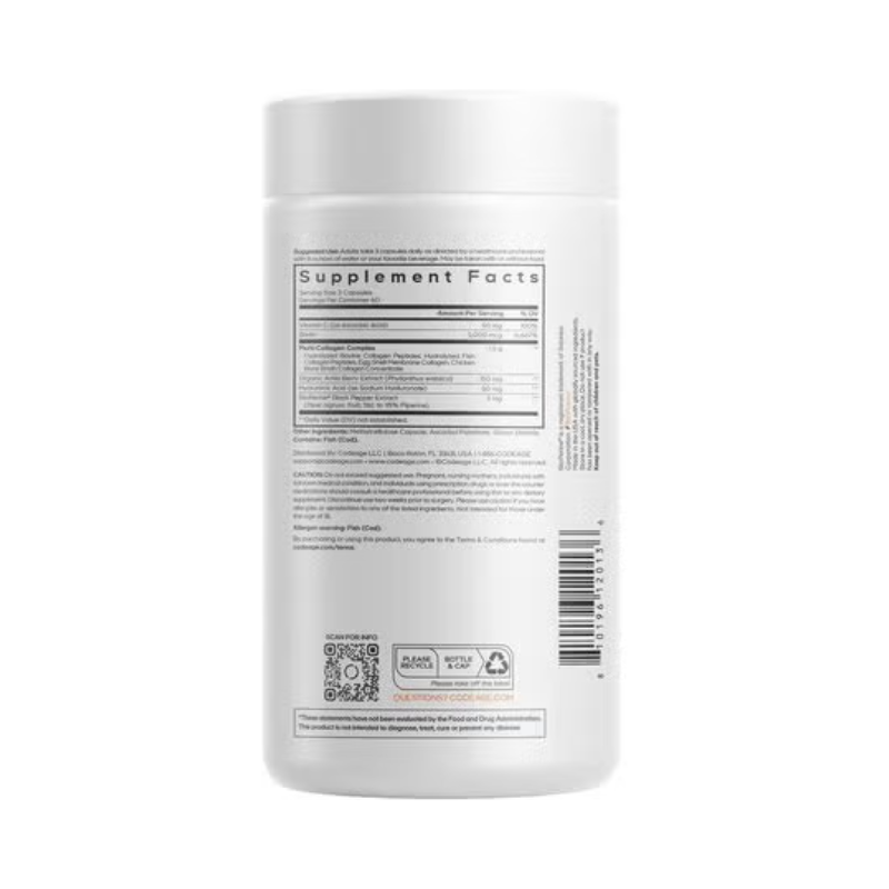 Codeage Multi Collagen+ , Formula Premium Cu 5 Tipuri De Colagen Hidrolizat, 180 Cps